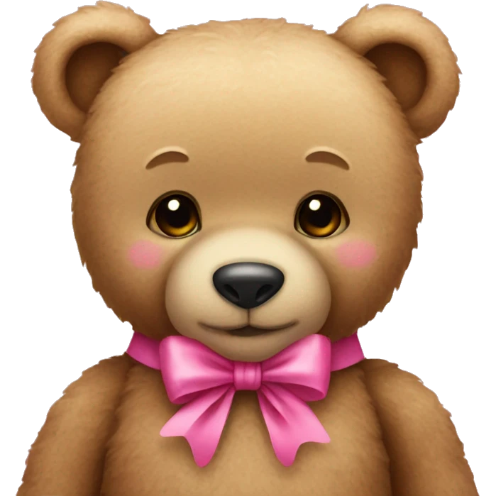 Teddy bear with pink bow emoji