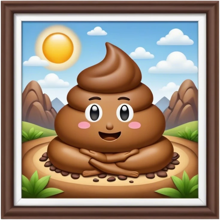 meditating poop emoji landscape  emoji