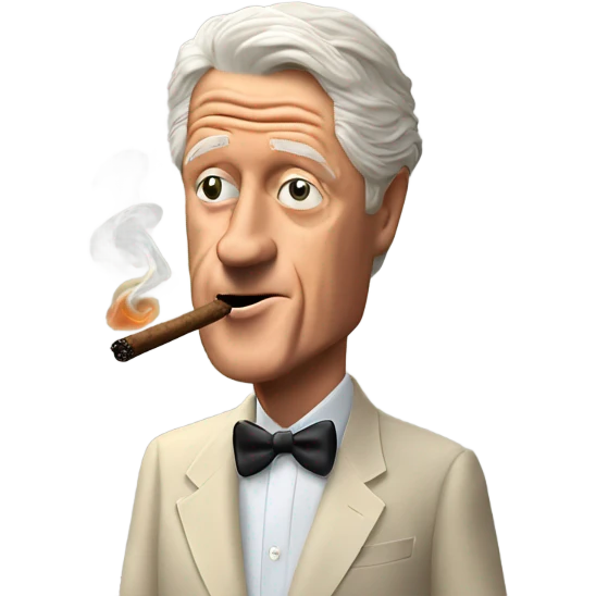 Bill Clinton smoking a cigar ￼ emoji