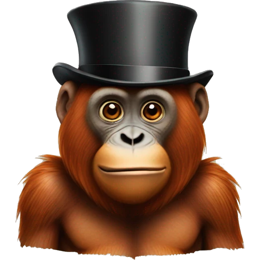 Orangutan in a top hat emoji
