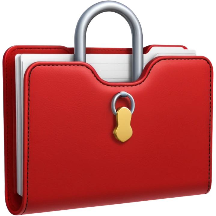 red folder with a lock emoji