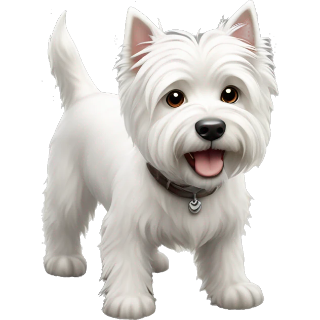 White west highland terrier stand on the ground emoji