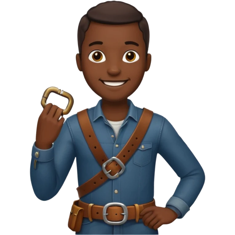 Black man with belt in his hand emoji