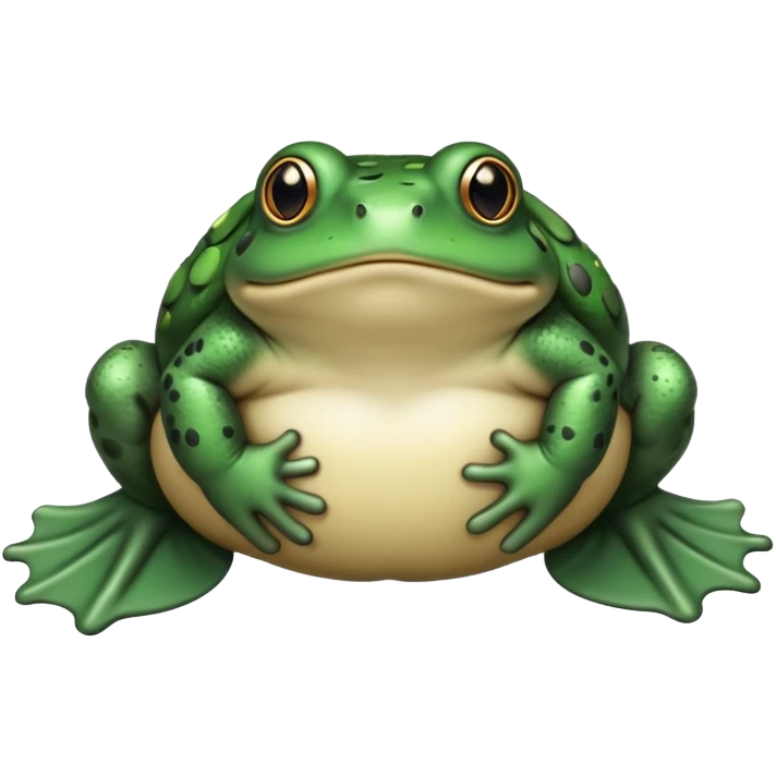 fat round dark green toad flying  emoji