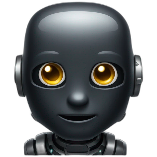 cute black robot face emoji