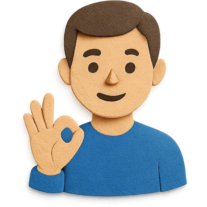 man using sign language emoji