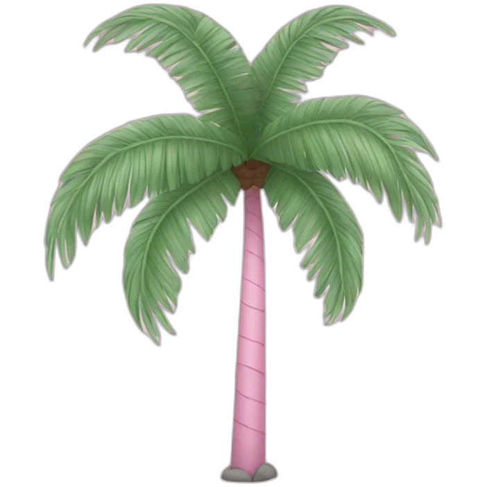 Pastel pink round palm tree emoji