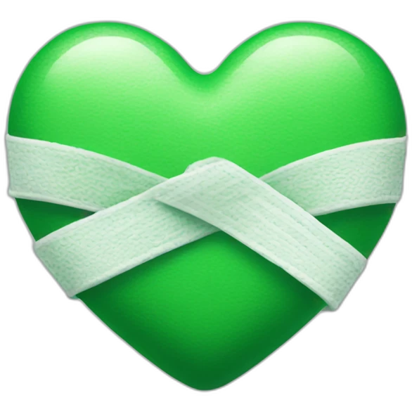 Green-heart-with-white-bandage emoji