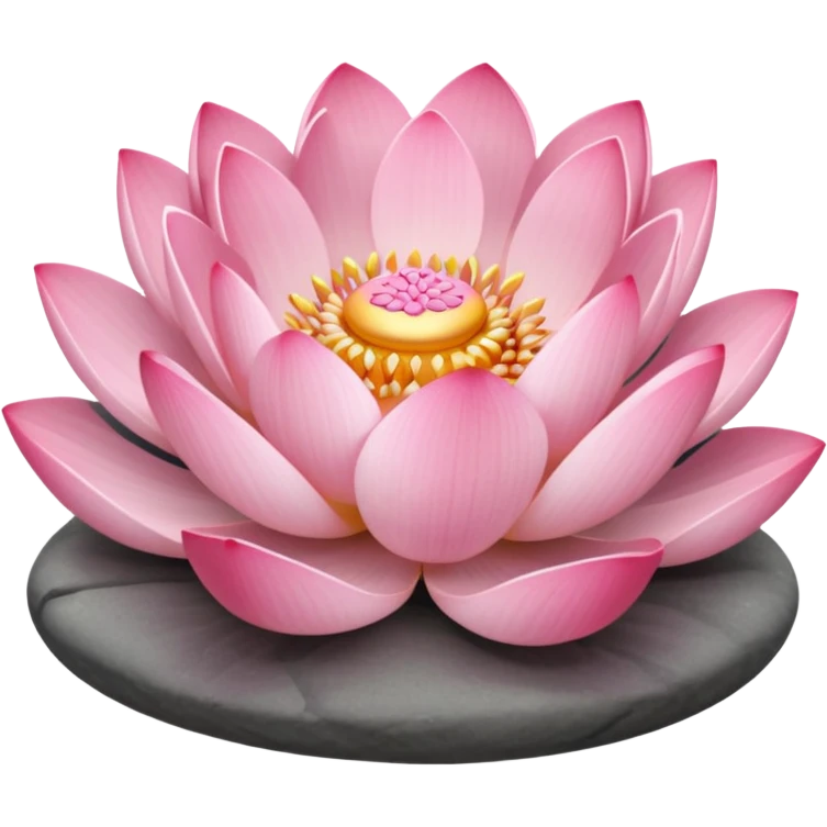 lotus flower with balanced stones emoji