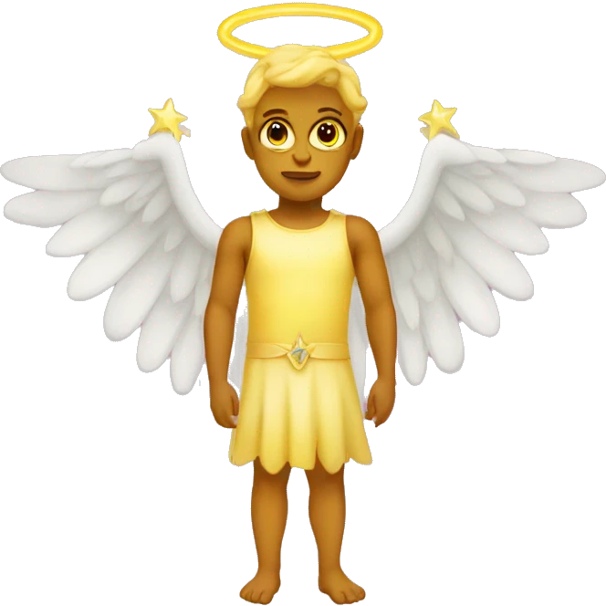 Yellow Gemini angel and devil twins  emoji