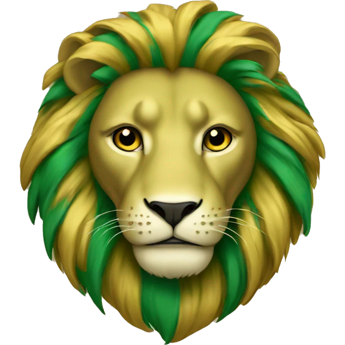 green and gold lion emoji