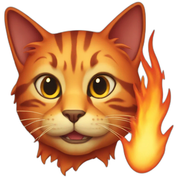 Fire cat emoji