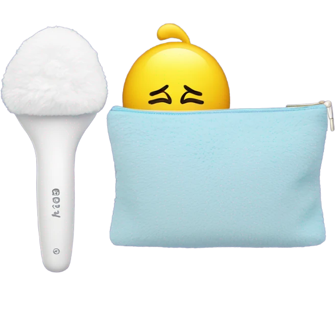 massager with fluffy cosmetic bag emoji