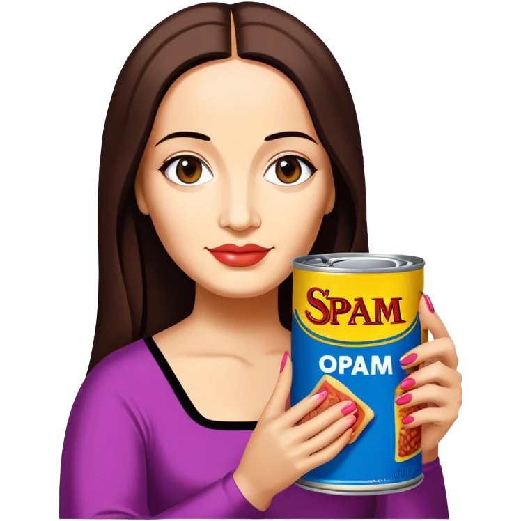 pop art warhol style monalisa holding can of spam  emoji