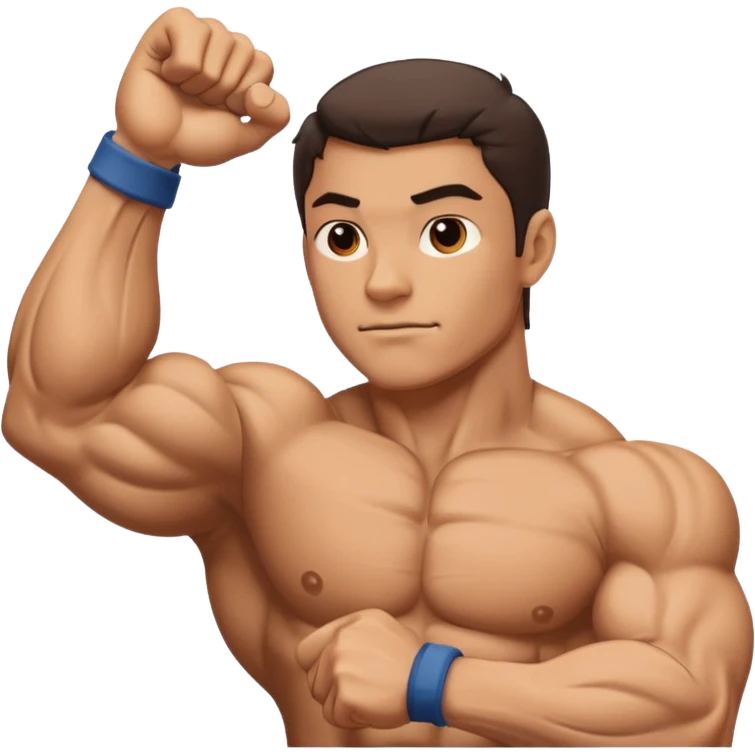 Only Left arm bicep flexing emoji , only show the arm emoji