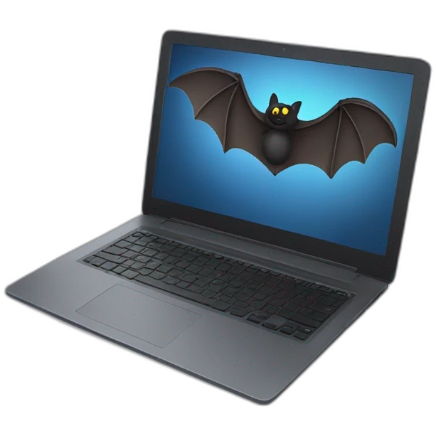 bat typiong laptop emoji