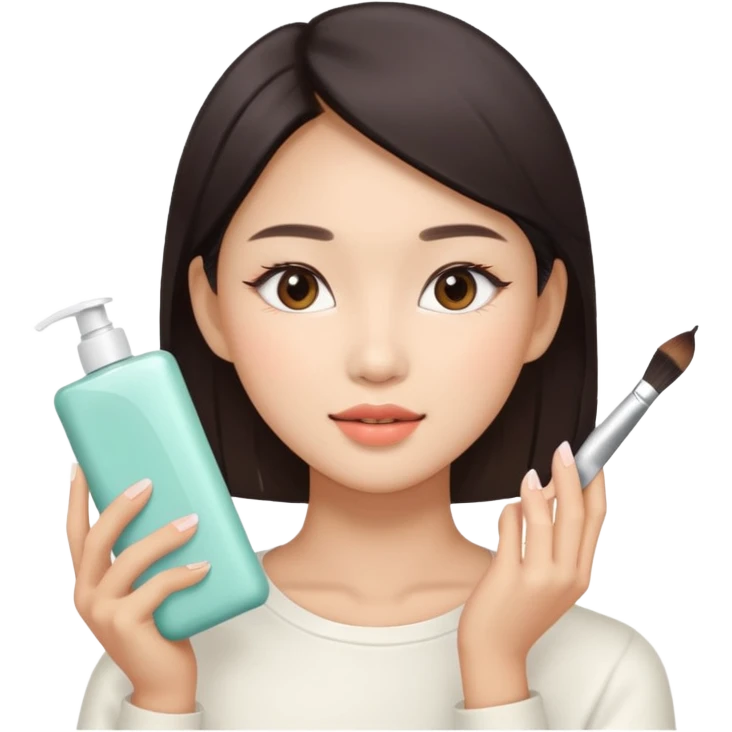 Asian women doing facial beauty emoji