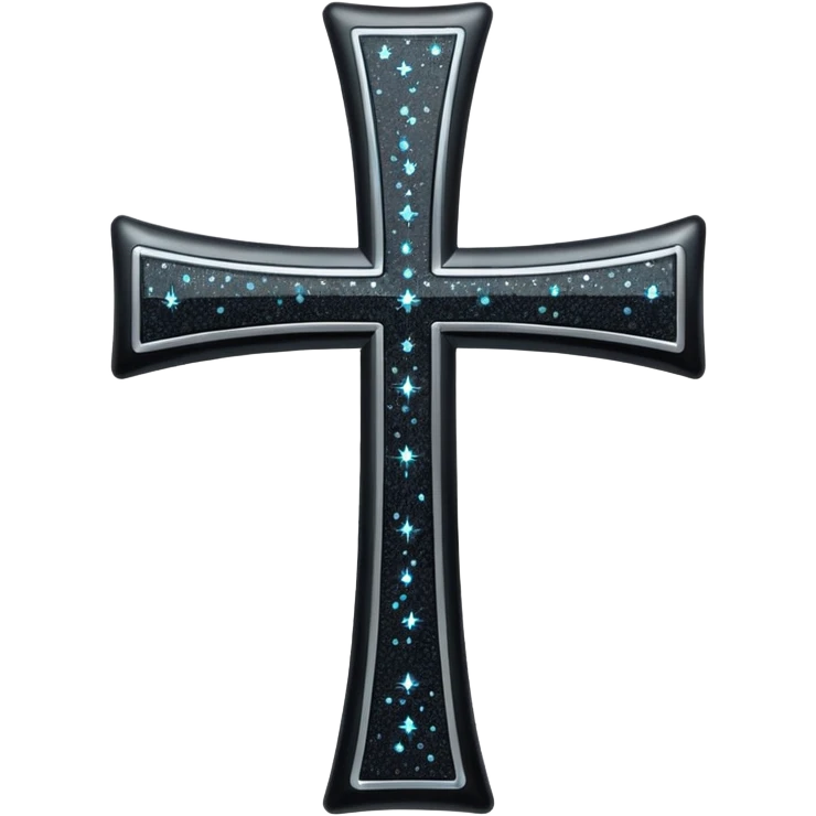 Glitter black cross emoji