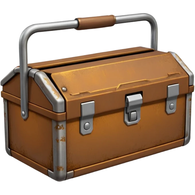 3D old Brown golden toolbox filled with files emoji