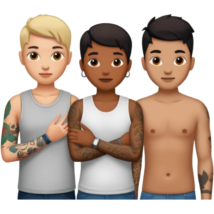 men and women with more tatoos on their body emoji
