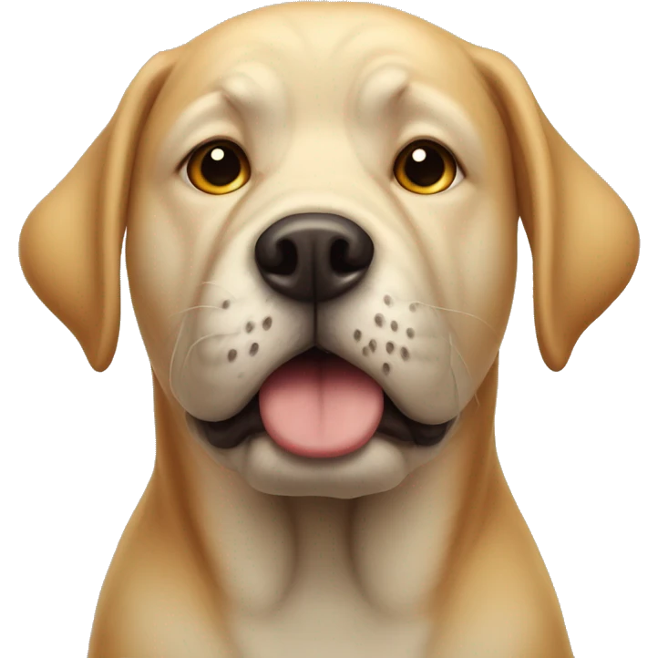 swollen dog face after stung by a bee emoji