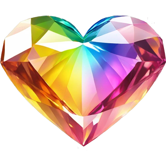 Heart shaped 56-carat rainbow diamond emoji