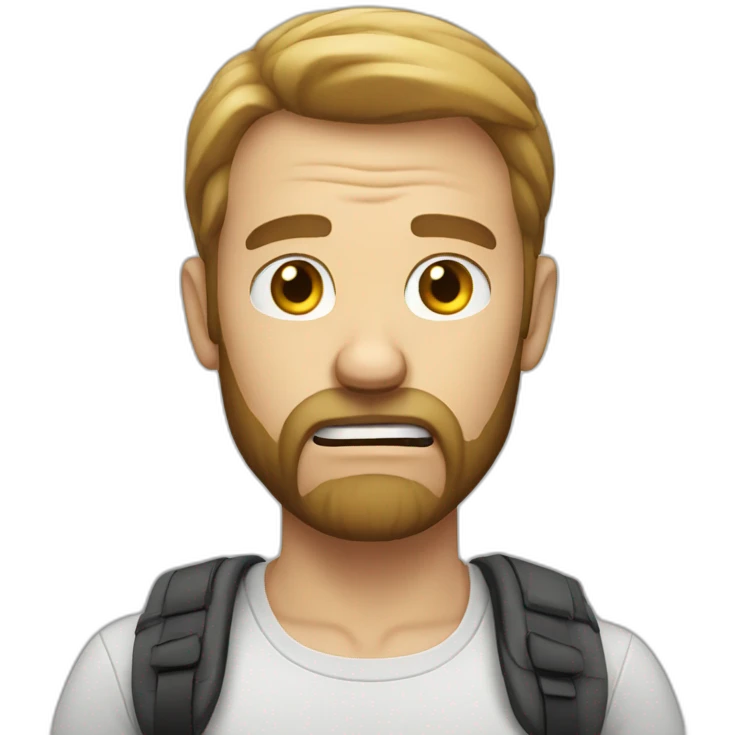 scared white man with a beard emoji