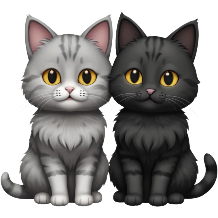 You can make an emoji of two cats looking at each other, one black and the other gray. emoji