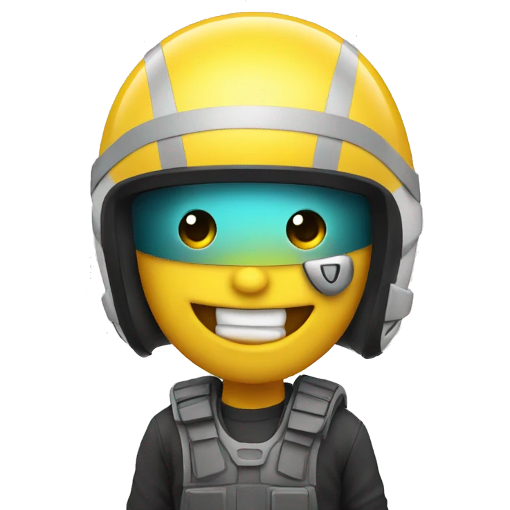 Smile with helmet  emoji