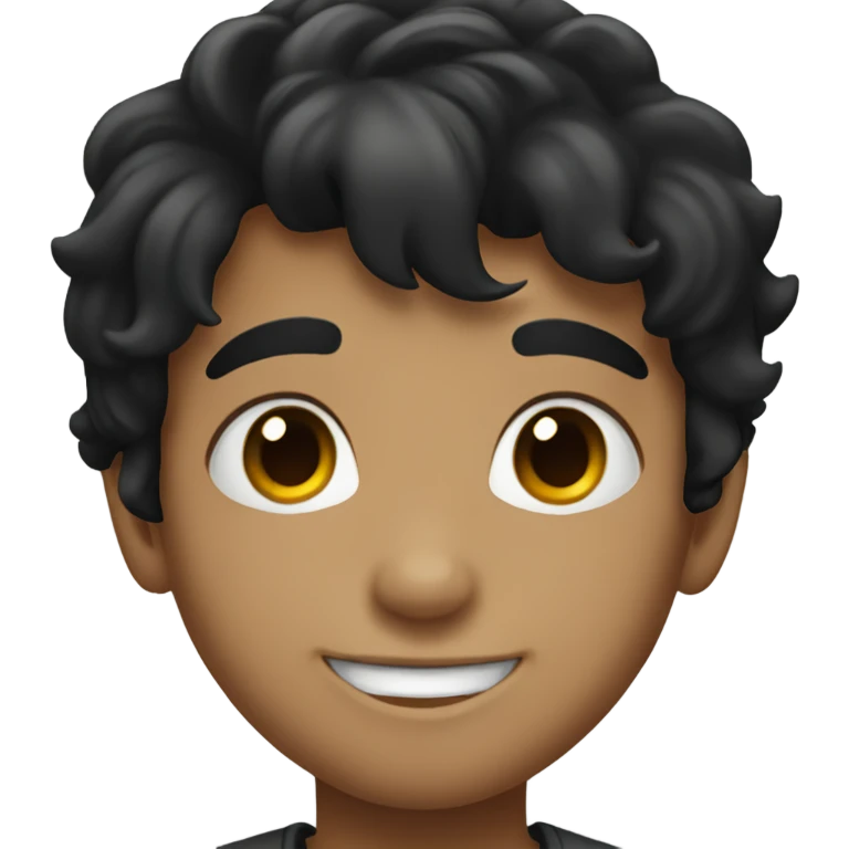 smiling boy with black hair emoji