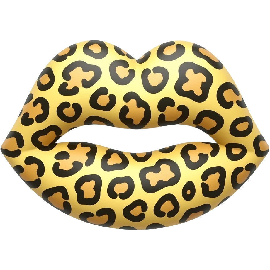 leopard print kiss emoji