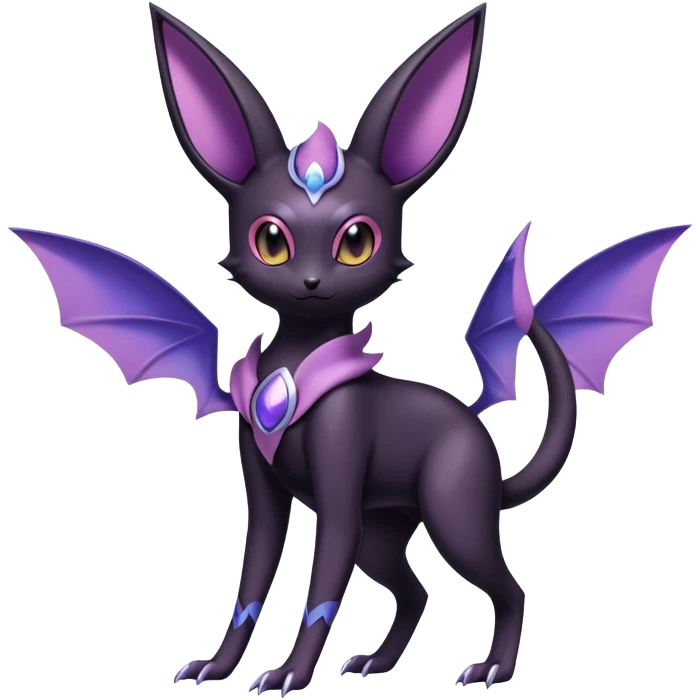 Shiny Dark Noibat-Espeon-Umbreon-Nidorino-fusion-hybrid full body emoji