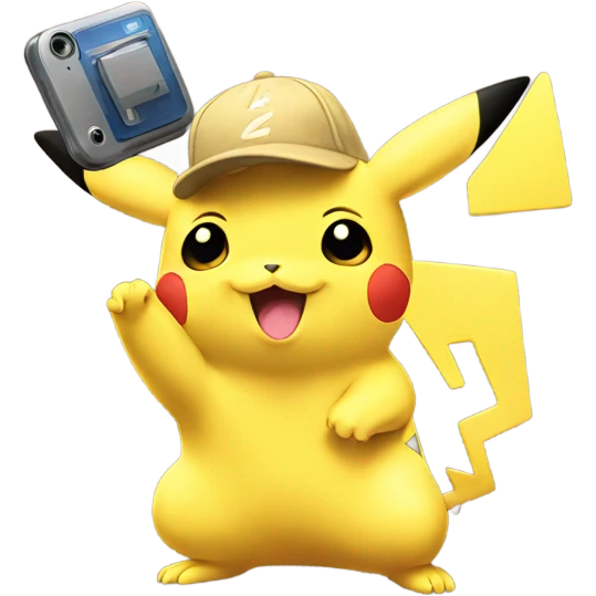 pikatchu with an iphone emoji