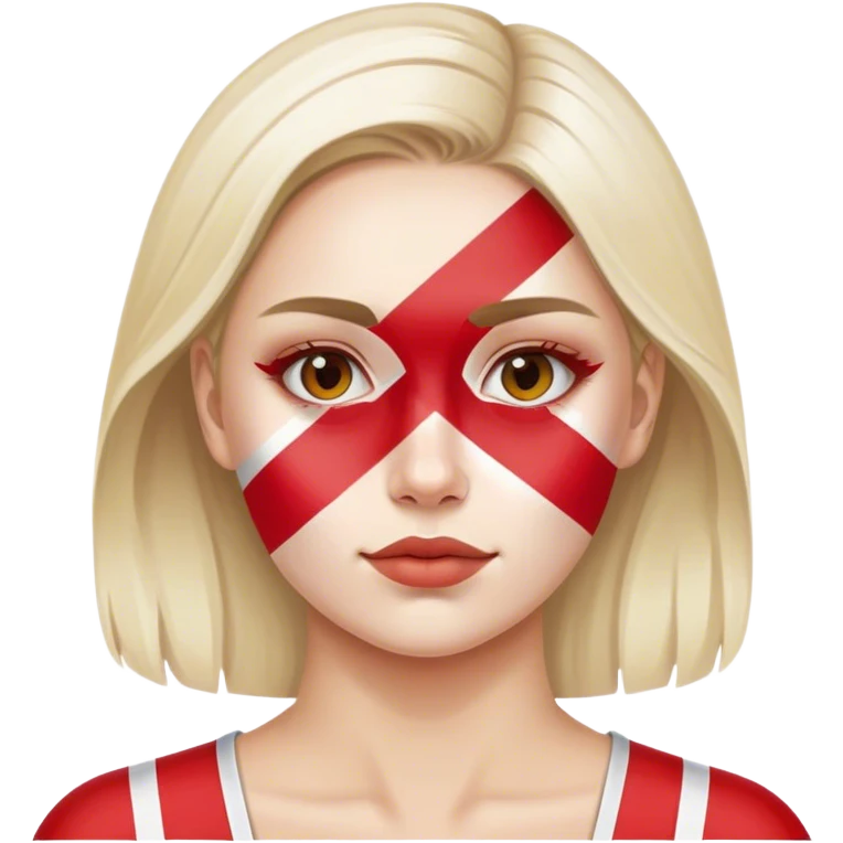 Woman with danish flag on its cheek emoji