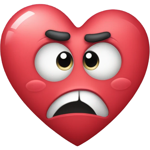 heart getting broken with a face cartoon style  emoji