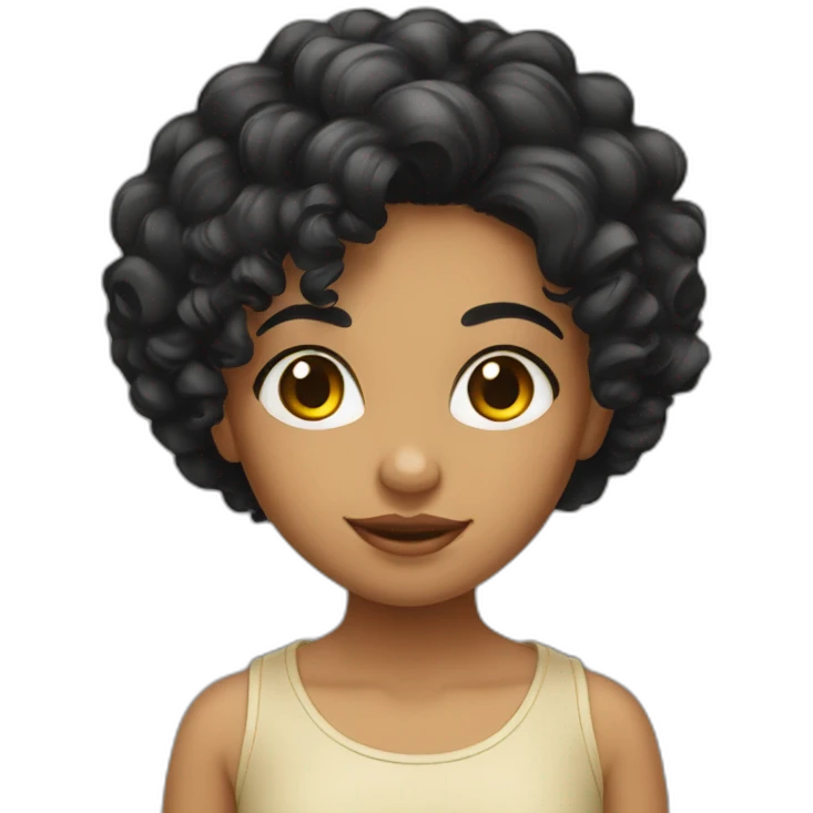 Beautiful Brazilian girl with curly black hair emoji