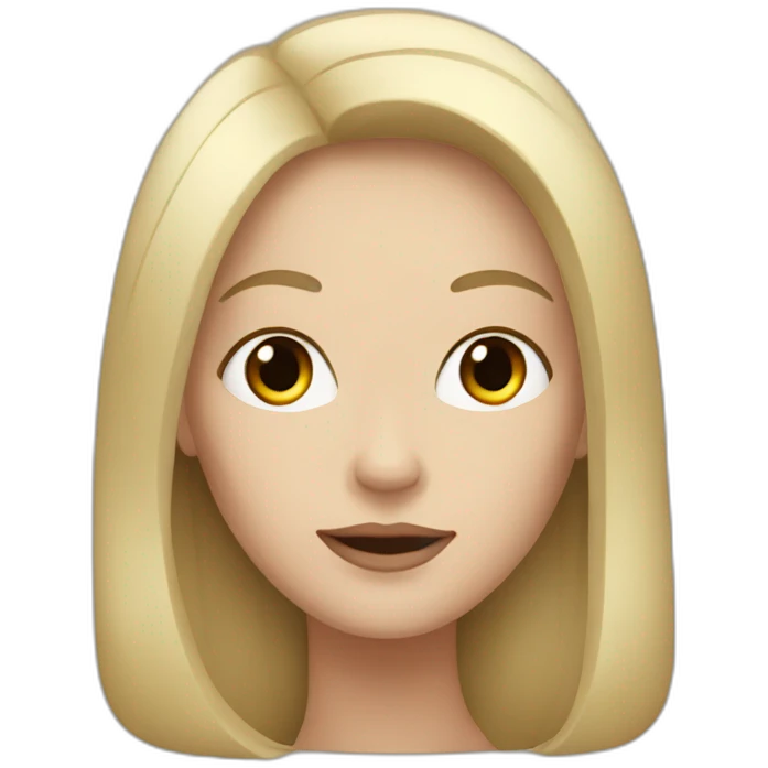 White woman with black and blond hair emoji