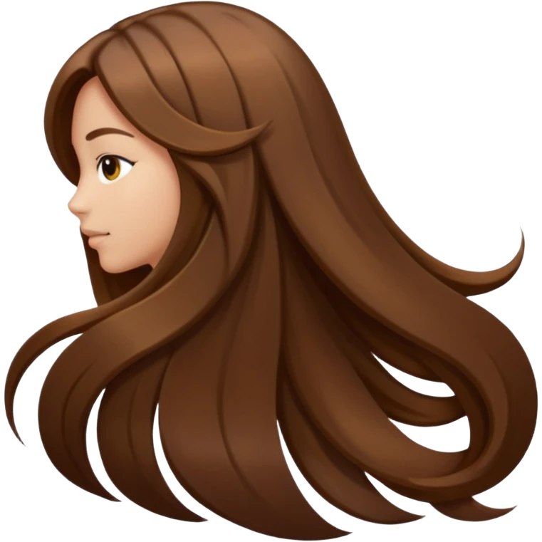 back view of long brown hair emoji