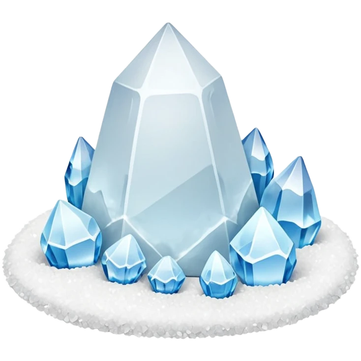coarse salt, small mound or scatter, large crystals, translucent white, angular uneven shapes, subtle light reflection, dry mineral texture, size and form variation, no container, spoon, or herbs, no faces, clean 3D, soft shadows, transparent background, emoji scale emoji