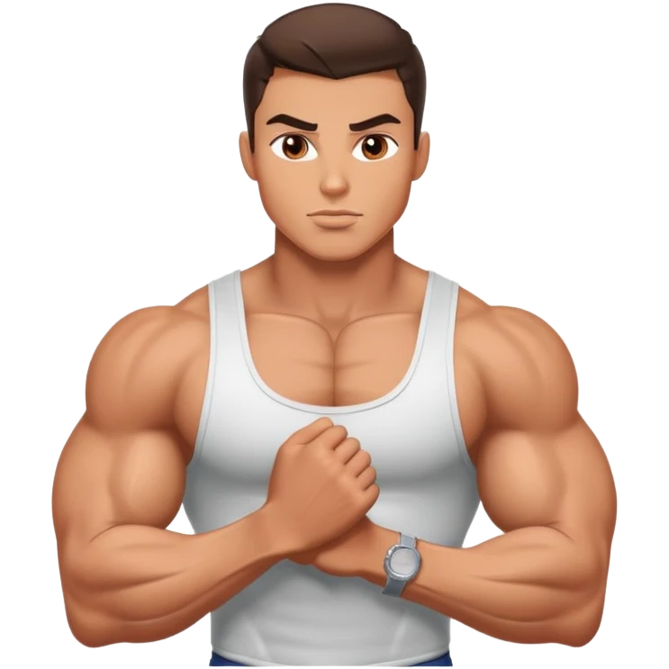 handsome hot bratz brunette man, muscles emoji