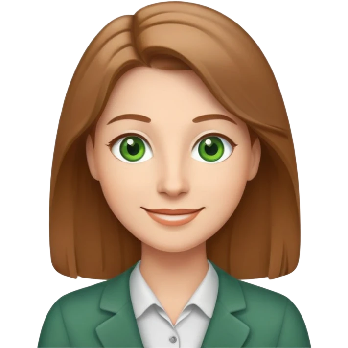 happy teacher with light brown hair and green eyes emoji