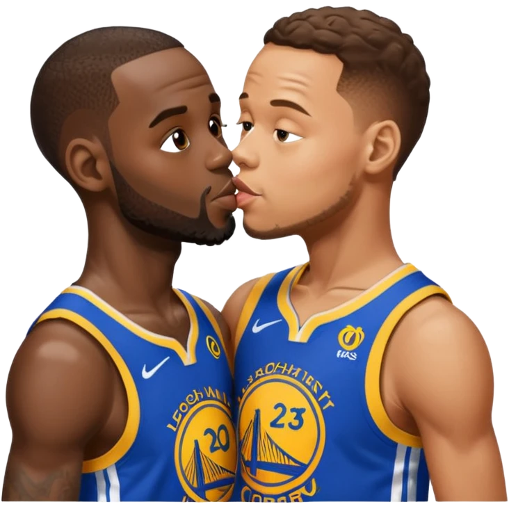 LeBron James kissing Stephen curry emoji