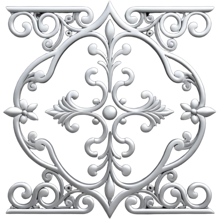 Black and silver filigree page divider, 3D, extremely detailed design emoji