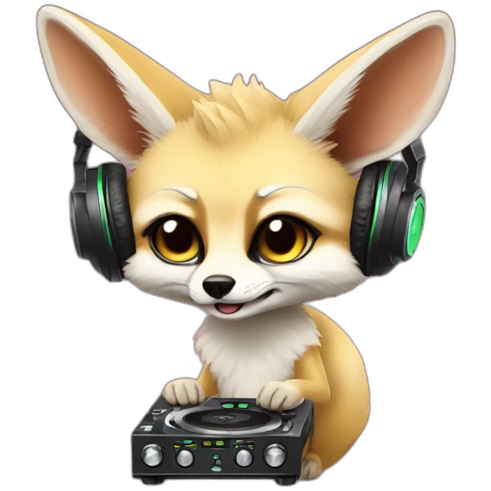 Fennec Fox as a DJ emoji
