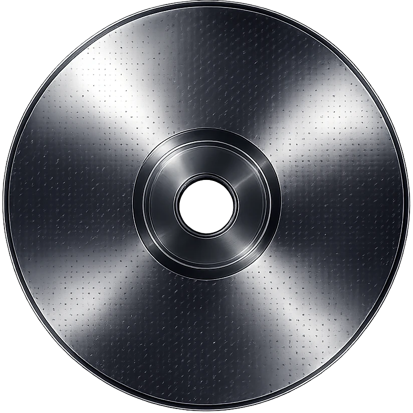 A minimalist CD disc with dot pattern, glowing effect, purple color emoji