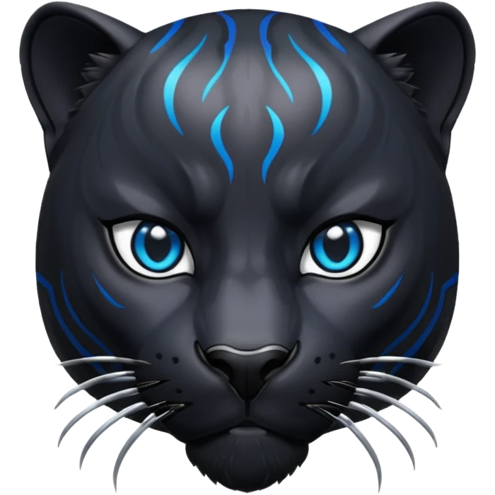 Black panther with ocean blue eyes emoji