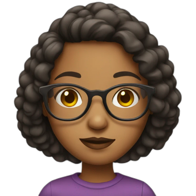 girl with rounded glasses emoji