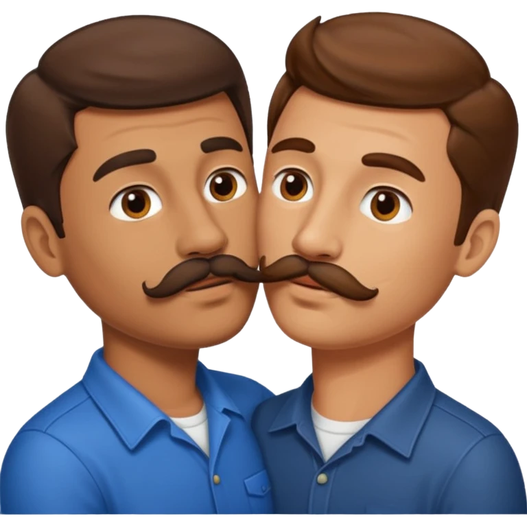 Kissing bf and brwon your hir andA man with a mustache emoji