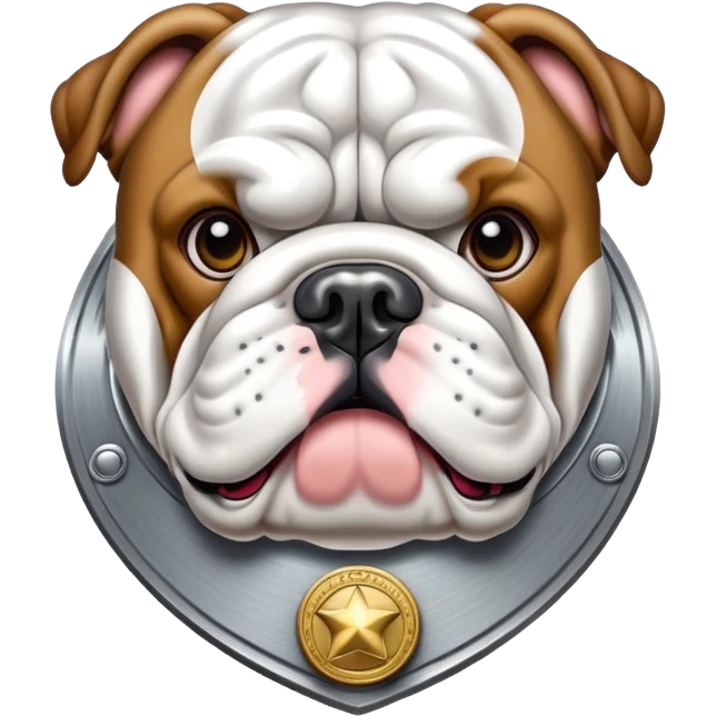 English bulldog as a security badge, access control theme emoji