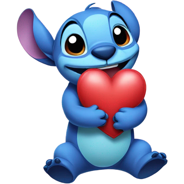 Stitch with heart emoji